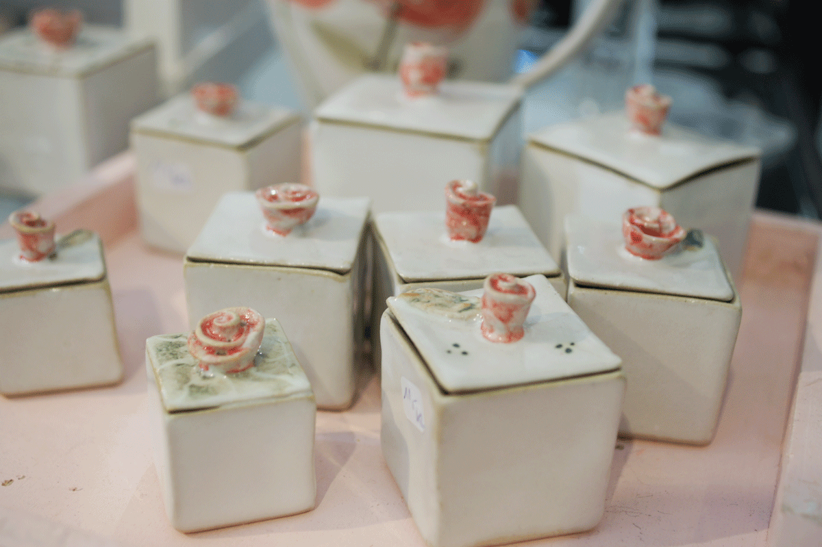 Keramikdosen, verschiedene Größen, ab ca. 3cm x 3cm von Katja Langer